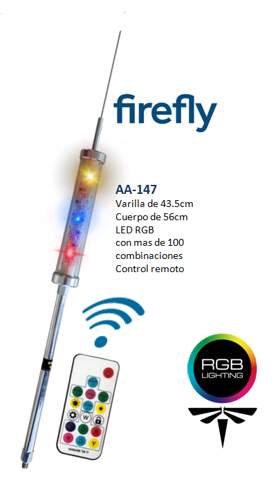 ANTENA DECORATIVA LED MULTICOLOR 0.98 M 