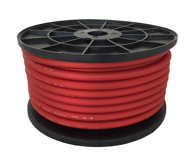 CABLE FLEX PARA BATERIA ROJO CALIBRE 4 AWG 30.50 M