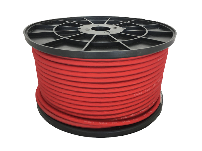 CABLE FLEX PARA BATERIA ROJO CALIBRE 8 AWG 76 M