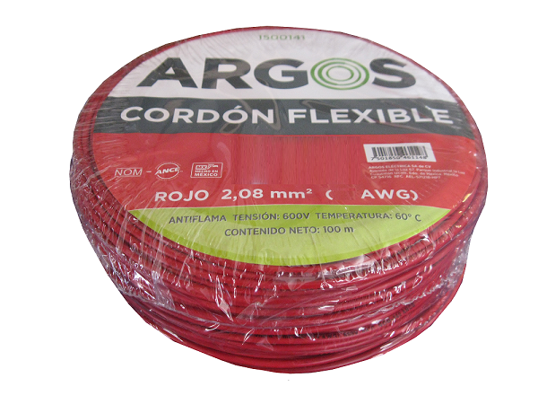 CORDON AUTOMOTRIZ FLEX 12 AWG ROJO 100 M