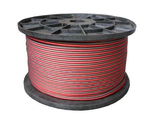 CABLE FLEX PARA BOCINA CALIBRE 16 ROJO Y HUMO 152.5 M 