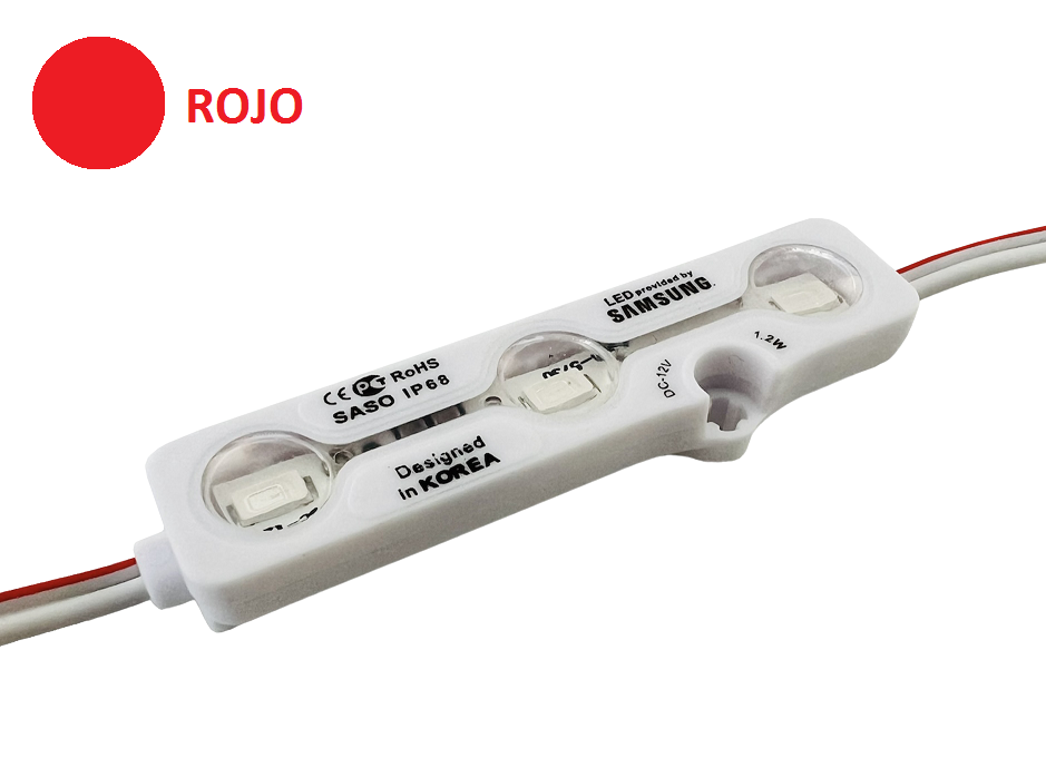 MODULO LED SAMSUNG 6618 ROJO, 10 MODULOS POR TIRA