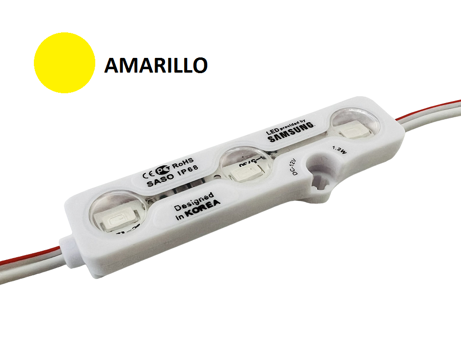 MODULO LED SAMSUNG 6618 AMARILLO, 10 MODULOS POR TIRA