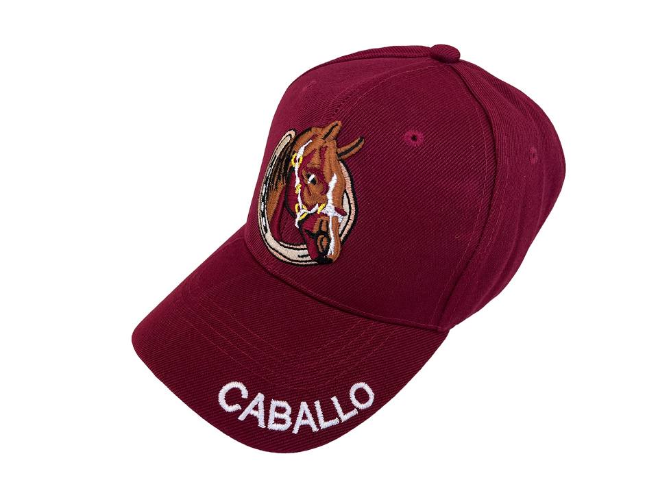 GORRA CABALLO COLOR GUINDA