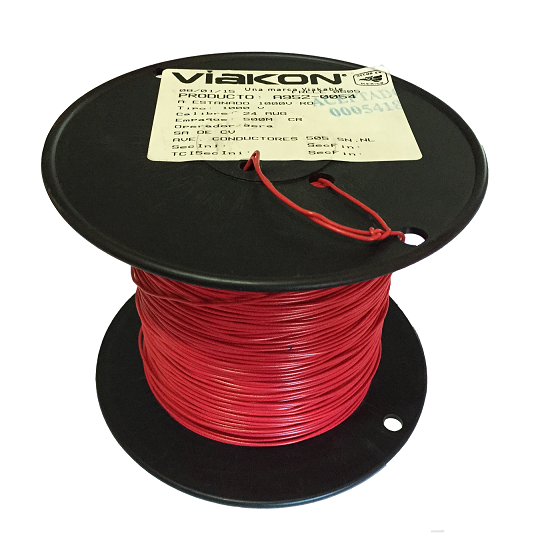 CABLE DE COBRE ESTAÑADO CAL. 24 ROJO