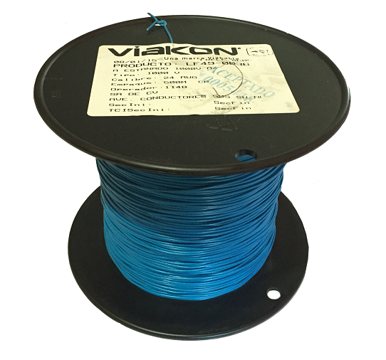 CABLE DE COBRE ESTAÑADO CAL. 24 AZUL