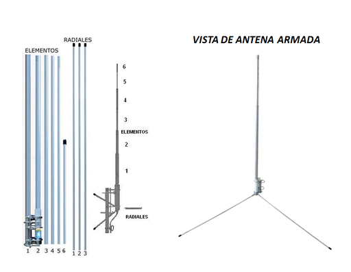 [AF-EL700] ANTENA DE BASE PARA 10, 11 Y 12 M