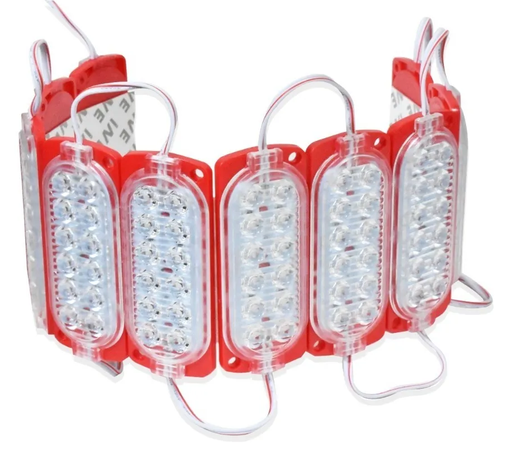 [LD-12LED-R] MODULO LED TIPO PLAFON 12 LUCES ROJO, 10 MODULOS POR TIRA