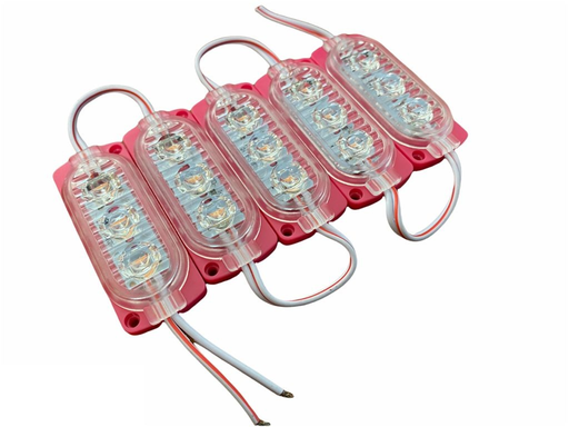 [LD-3LED-R] MODULO LED TIPO PLAFON 3 LUCES ROJO, 10 MODULOS POR TIRA