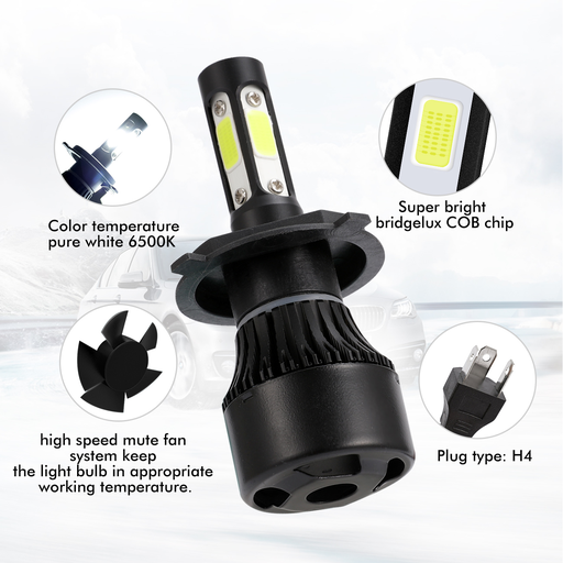 [LD-H4-4] KIT LED H4 4 CARAS ALTA Y BAJA