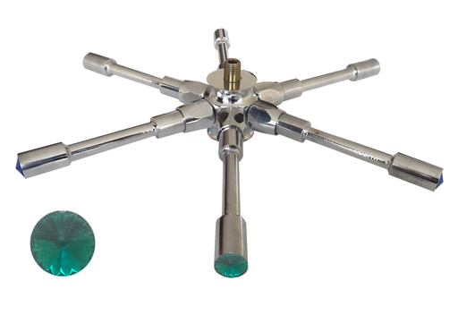 [RA-6PD-T] RADIAL 6 PUNTAS DIAMANTE TURQUESA