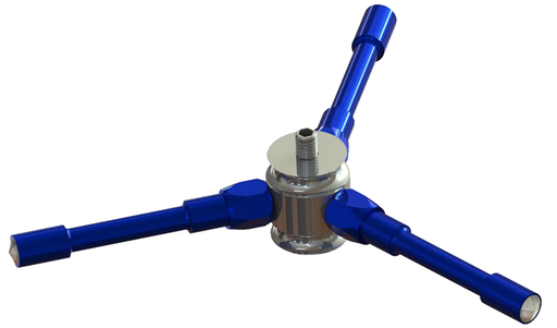 [RA-AN3-A] RADIAL 3 PUNTAS ANODIZADO AZUL DIAMANTE CRISTAL